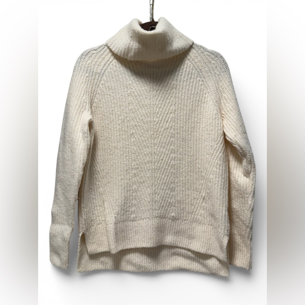 Madewell Cream Chunky Knit Turtleneck Sweater